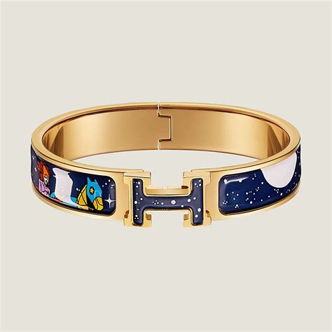 Hermès Clic H Space Derby Enamel Bracelet with Gold 